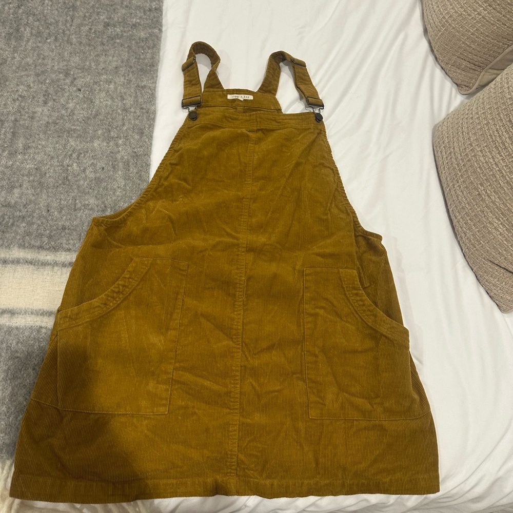 Copper Key Mustard Corduroy Overalls